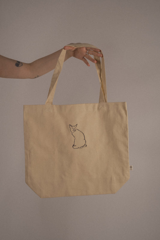 Diana Cat Embroidery Unisex Tote Bag